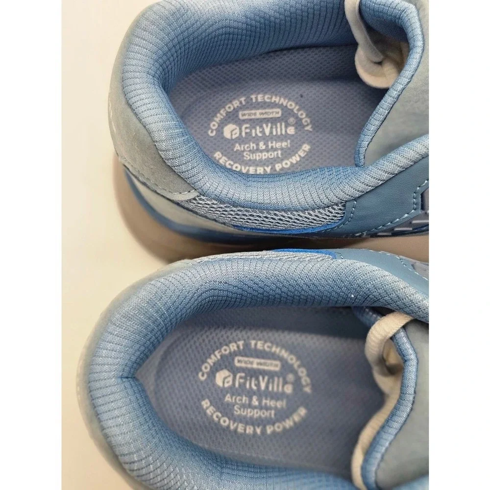 FitVille Recovery Sneakers Womens 9.5W Blue Arch Support LQ-RCV120240112W